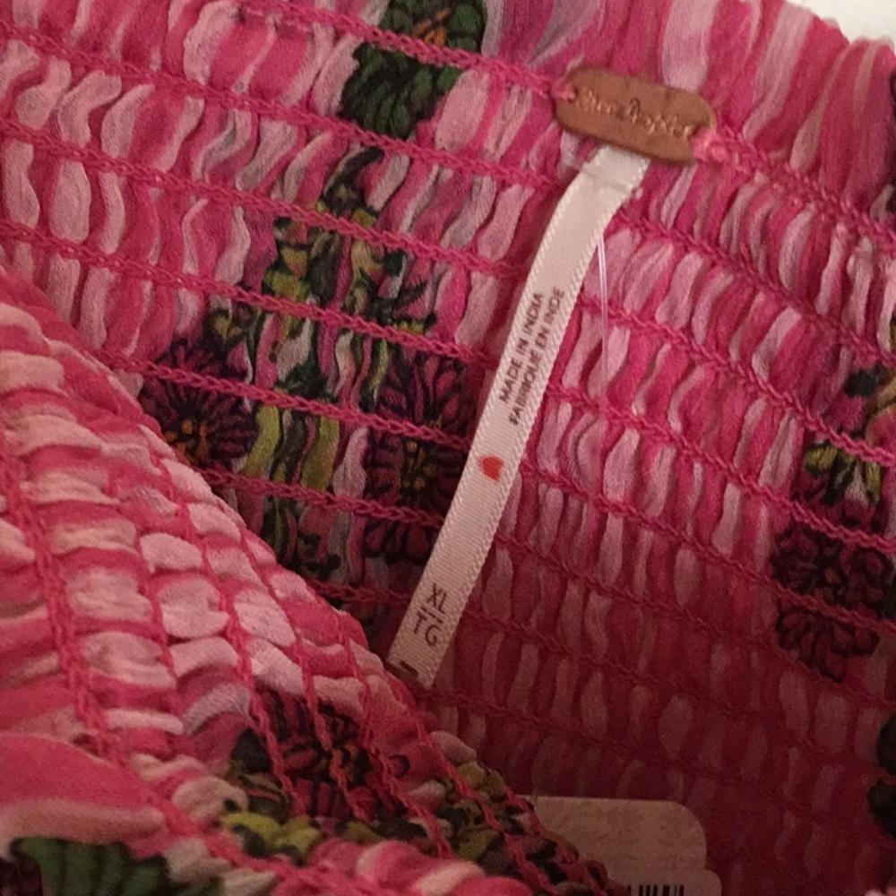 NWT Free People Pink Floral Alejandra Tiered Sundress - Picture 6 of 16